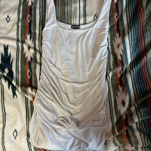 PrettyLittleThing White Ruched Sleeveless Dress